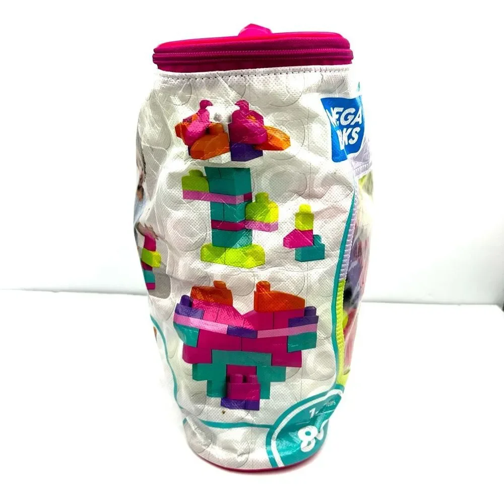 Fisher-Price Mega Bloks 1-5yrs 80 PCS Big Building Bag Multicolor Pink White